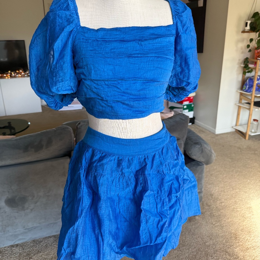 buddy love puff sleeve skirt set